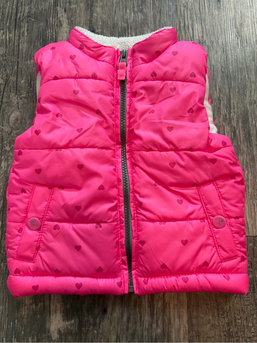 Carter's Hot Pink Heart Puffer Vest